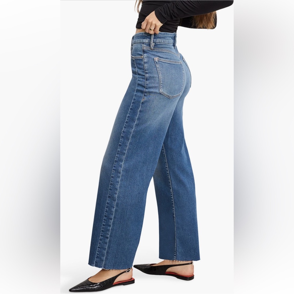GOOD AMERICAN Good Skate Cropped Wide Jeans - Picture 4 of 15